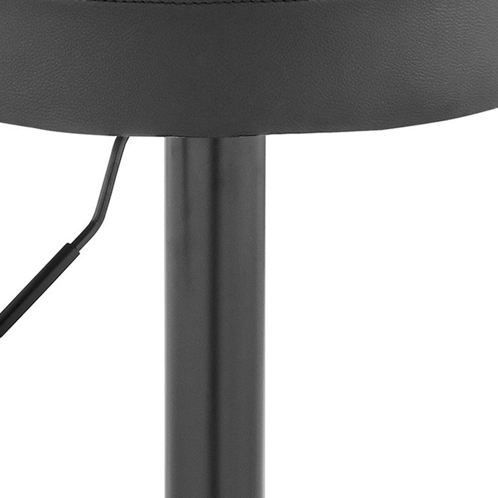 Adjustable Classic Grey Faux Leather Backless Bar Stool By Homeroots | Bar Stools | Modishstore - 4