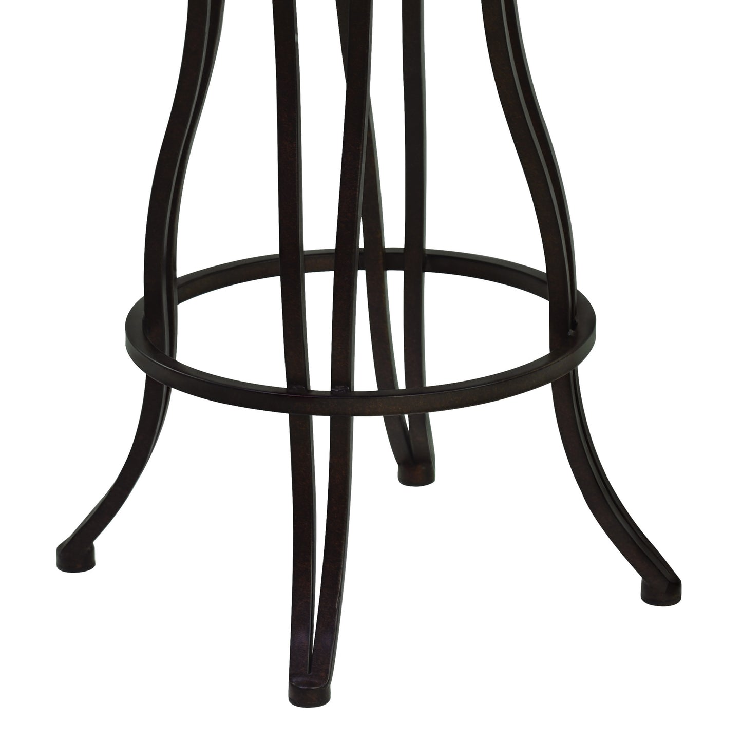 26" Dark Espresso Scroll Back Metal Swivel Bar Stool By Homeroots | Bar Stools | Modishstore - 6