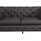 69" Black Tufted Italian Leather and Chrome Love Seat By Homeroots | Loveseats | Modishstore - 6
