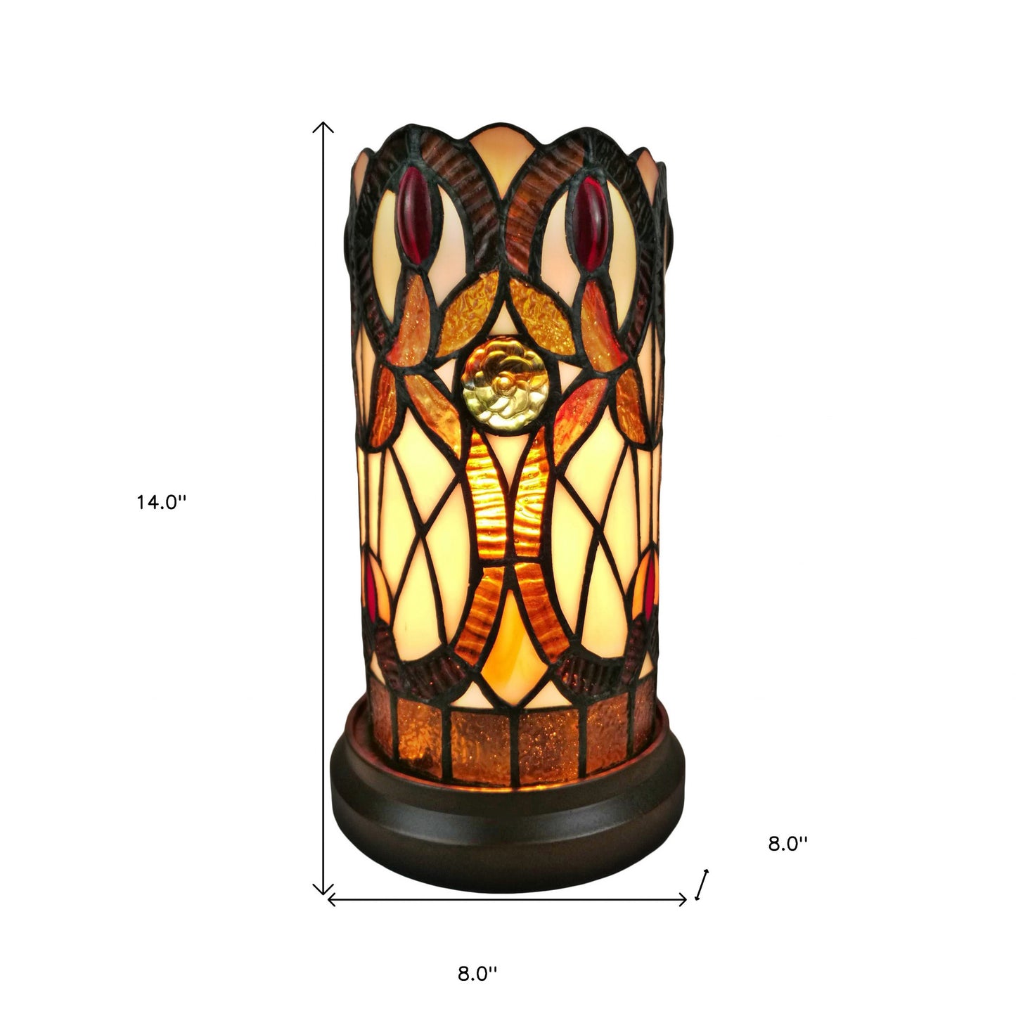 11" Tiffany Style Floral Vintage Accent Table Lamp By Homeroots | Table Lamps | Modishstore - 5