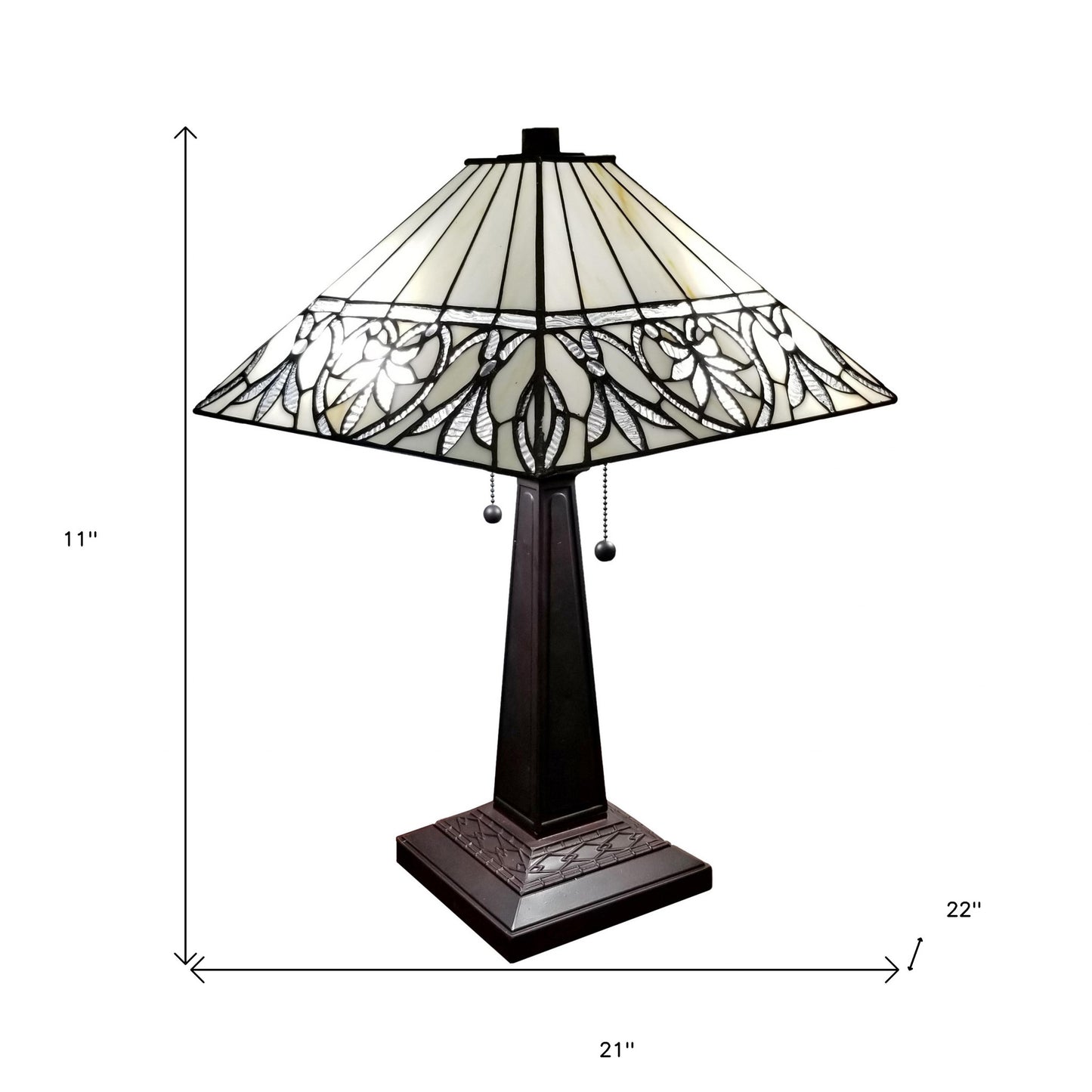 23" Stained Glass Butterfly Two Light Mission Style Table Lamp By Homeroots | Table Lamps | Modishstore - 8
