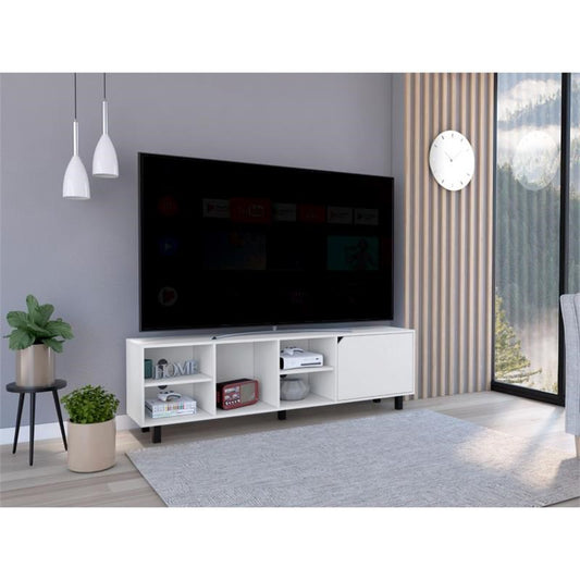 Stylish and Fresh White Television Stand By Homeroots | TV Stands | Modishstore - 2