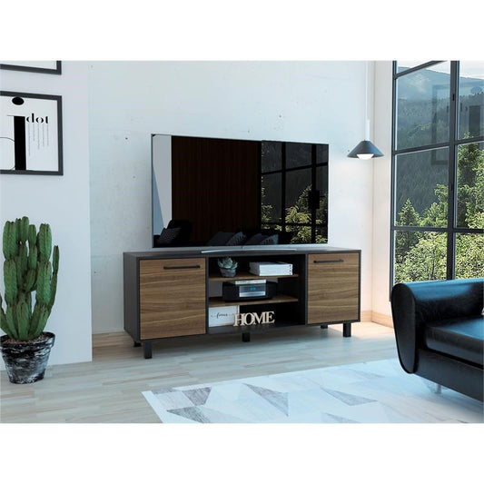 Sleek and Stylish Carbon Espresso Television Stand By Homeroots | TV Stands | Modishstore - 2