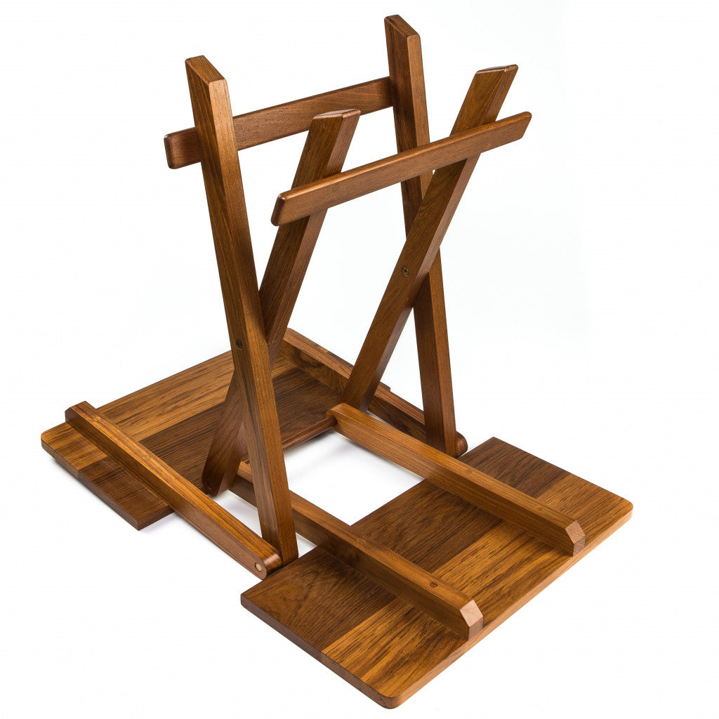 19" Brown Solid Square Teak Folding Indoor Outdoor End Table By Homeroots | End Tables | Modishstore - 5