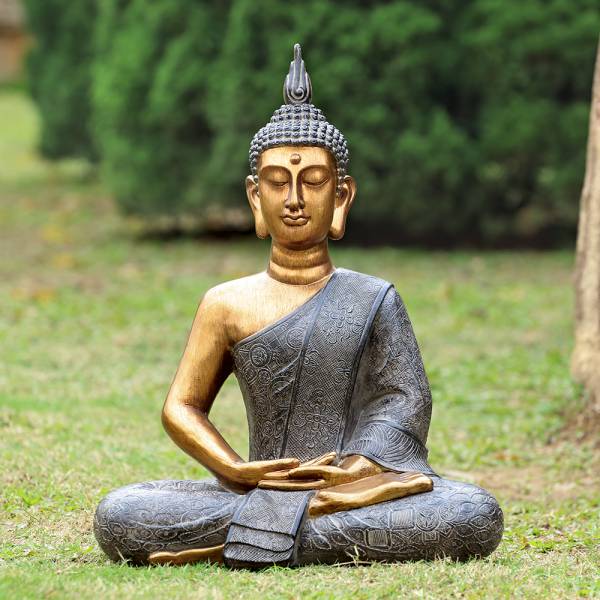 Thoughtfull Buddha Garden Scul By SPI Home | Garden Sculptures & Statues | Modishstore-2