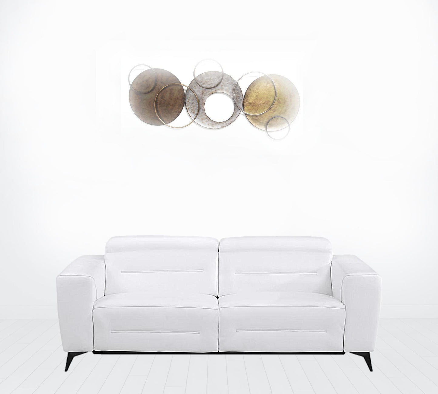 83" White Italian Leather Reclining Sofa By Homeroots | Sofas | Modishstore - 7