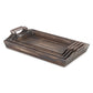 22" Brown Rectangular Wood Handmade Tray Handles By Homeroots | Trays | Modishstore - 5