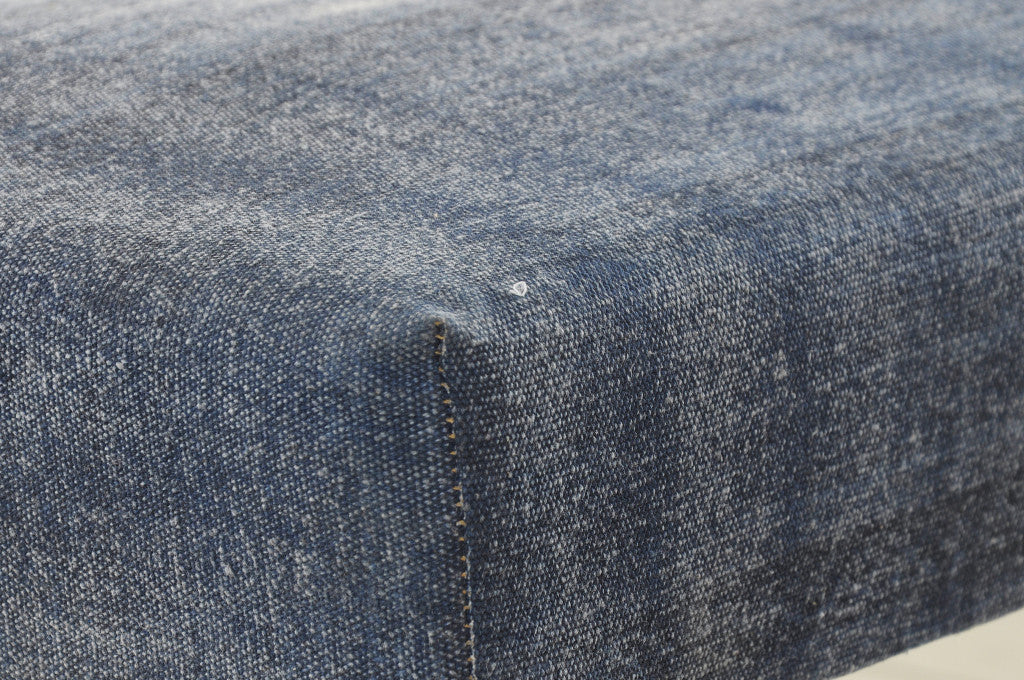 47" Blue And Cream Abstract Design Blue Leg Upholstered Bench By Homeroots | Benches | Modishstore - 9