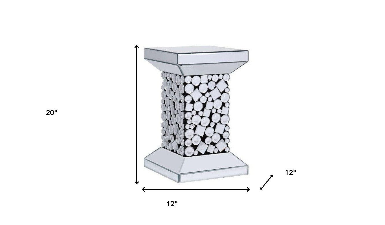 20" Silver Glass And Manufactured Wood Square Mirrored End Table By Homeroots | End Tables | Modishstore - 5
