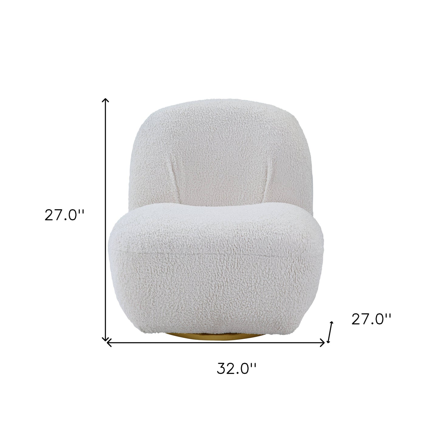 32" White Sherpa Solid Color Swivel Slipper Chair By Homeroots | Armchairs | Modishstore - 6