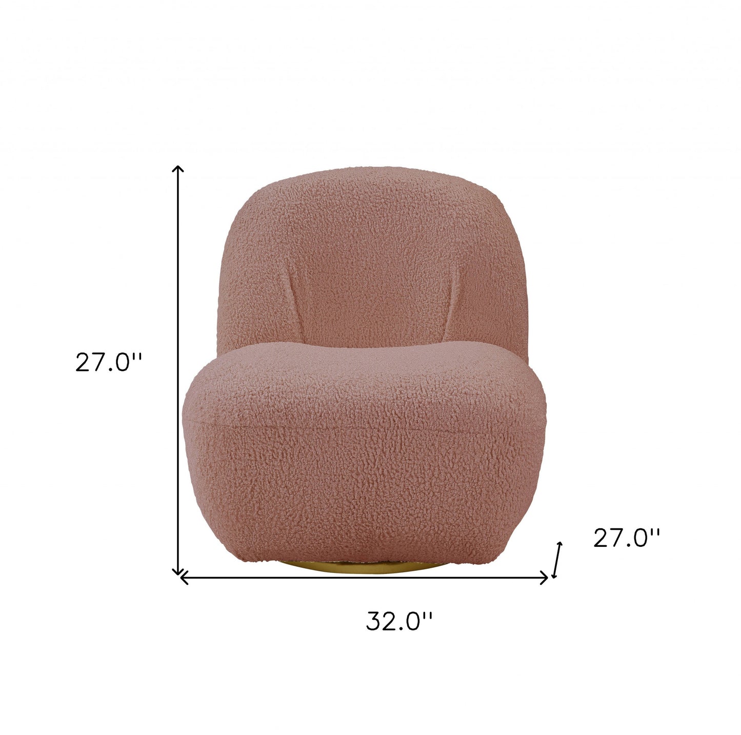 32" Pink Sherpa Solid Color Swivel Slipper Chair By Homeroots | Armchairs | Modishstore - 6
