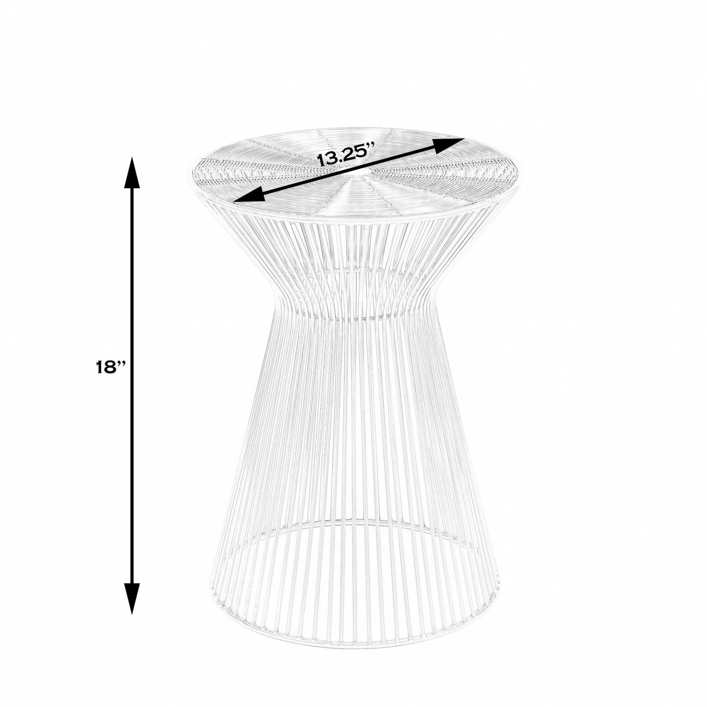 18" White Cinched Iron Round Top End Table By Homeroots | End Tables | Modishstore - 8