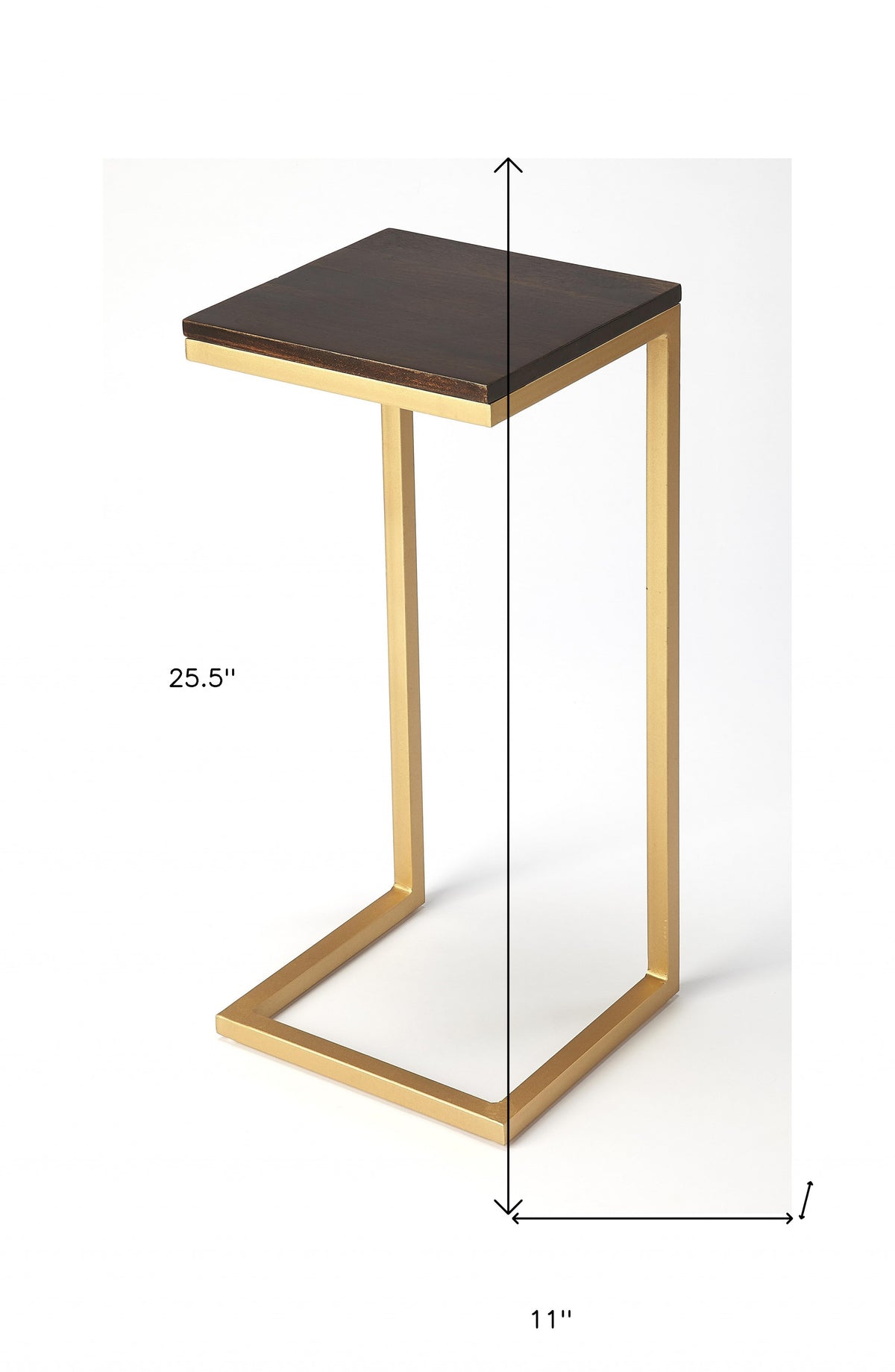 26" Gold Solid Wood Rectangular End Table By Homeroots | End Tables | Modishstore - 6