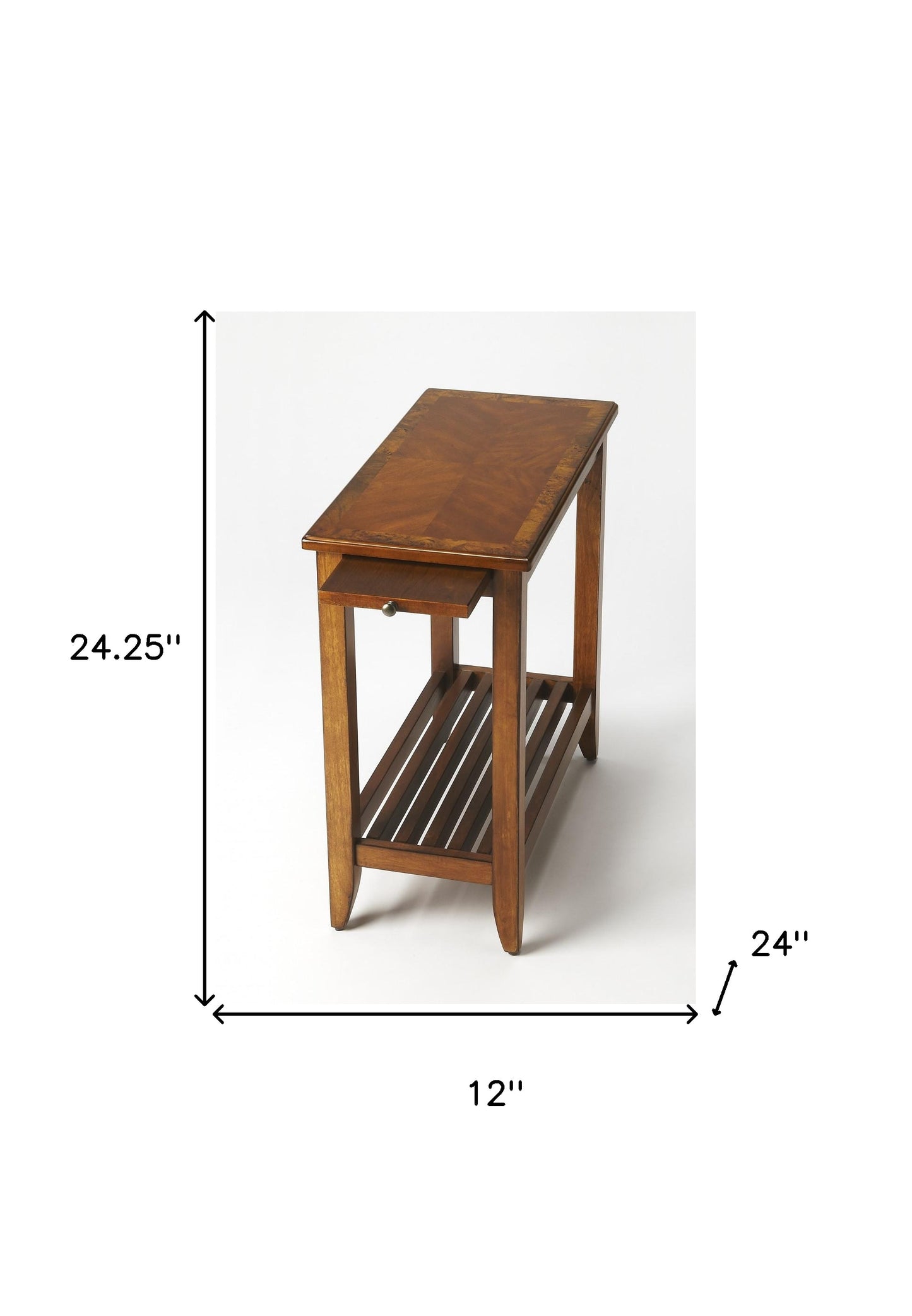 24" Olive Ash Manufactured Wood Rectangular End Table With Shelf By Homeroots | End Tables | Modishstore - 5