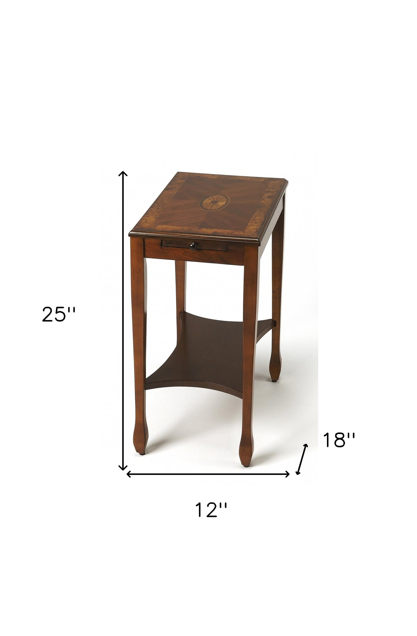 25" Medium Brown Manufactured Wood Rectangular End Table With Shelf By Homeroots | End Tables | Modishstore - 8