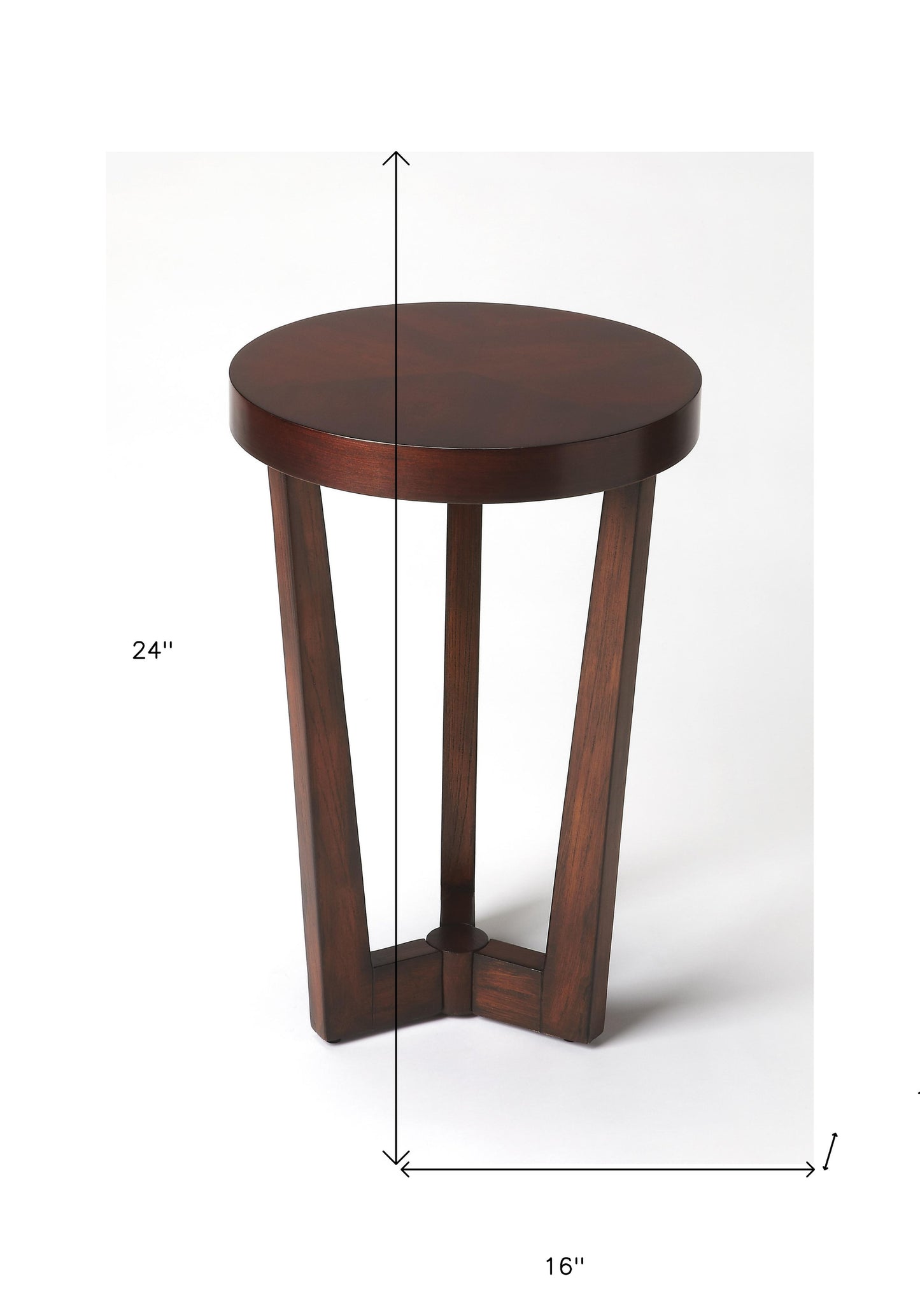 24" Cherry Manufactured Wood Round End Table By Homeroots | End Tables | Modishstore - 5