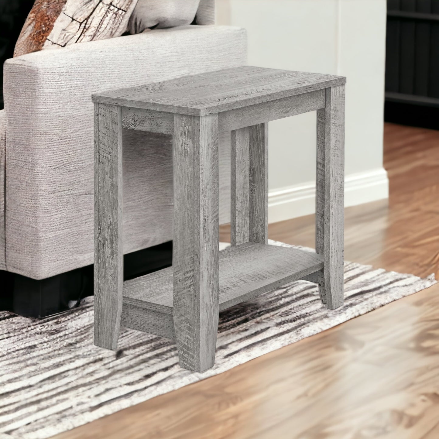22" Grey End Table With Shelf By Homeroots | End Tables | Modishstore - 6