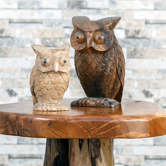 Garden Age Supply Suarwood Owl Set of 2 | Animals & Pets | Modishstore