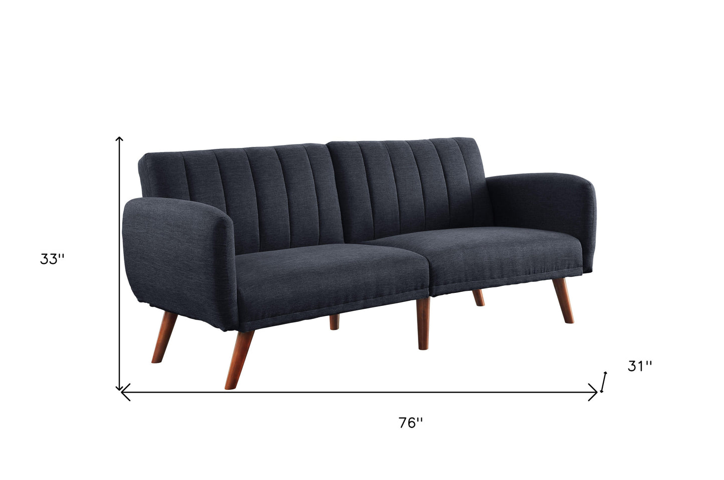 76" Gray Linen And Wood Brown Sleeper Sofa By Homeroots | Sofas | Modishstore - 5