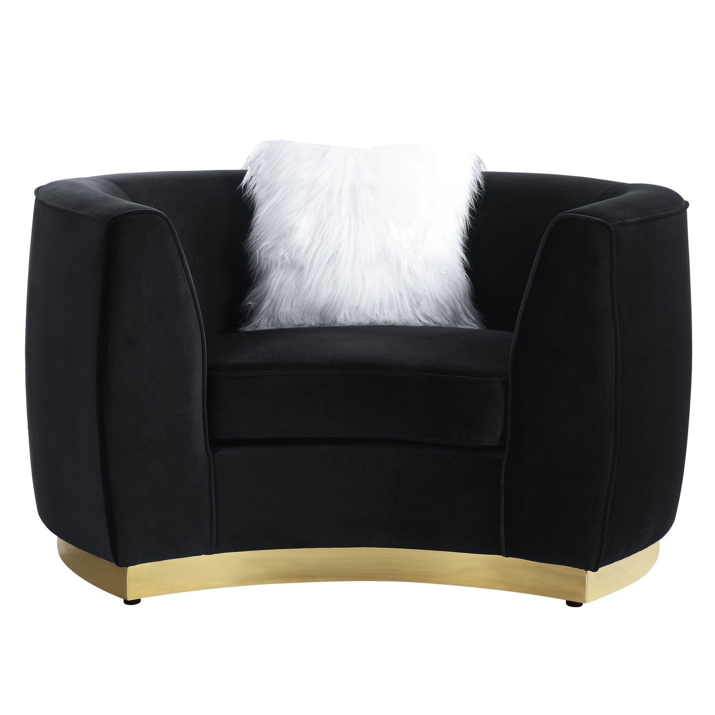 48" Black Velvet Chair And A Half By Homeroots