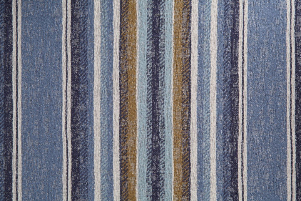 31" Blue White And Brown Fabric And White Striped Wingback Chair By Homeroots | Armchairs | Modishstore - 8