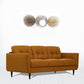 83" Camel Leather And Black Sofa By Homeroots