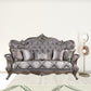 90" Fabric Cotton Blend And Bronze Sofa With Five Toss Pillows By Homeroots