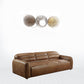95" Cocoa Top Grain Leather And Black Sofa By Homeroots
