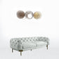 96" Vintage White Top Grain Leather And Gold Sofa By Homeroots