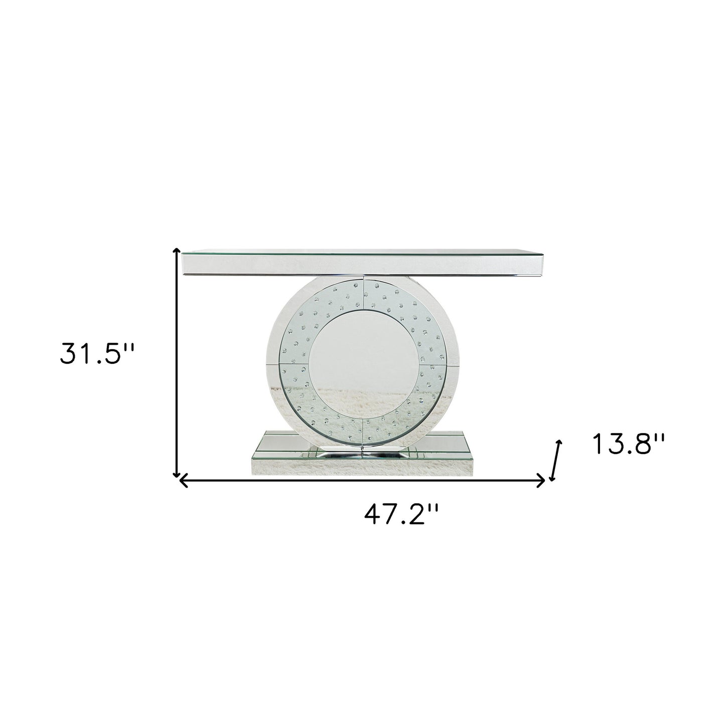 47" Silver Mirrored Glass Pedestal Console Table By Homeroots | Console Tables | Modishstore - 5