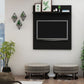 Manhattan Comfort Tribeca 35.43 Mid-Century Modern TV Panel with Overhead Décor Shelf in Black | TV Stands | Modishstore