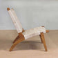 Masaya Lounge Chair - Natural Leather And Teak | Lounge Chairs | Modishstore - 3