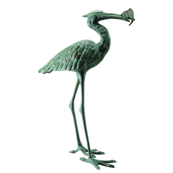 Garden Single Crane Eating Fis By SPI Home | Outdoor Decor | Modishstore