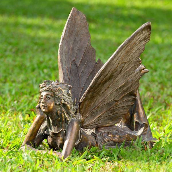Fairy at Rest Garden Sculpture By SPI Home | Garden Sculptures & Statues | Modishstore-4