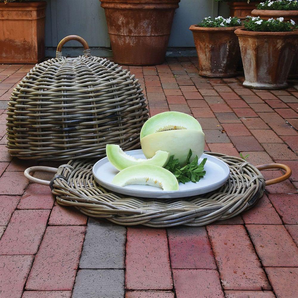 HomArt Hampton Rattan Food Cover - Rustique Dark Grey-6