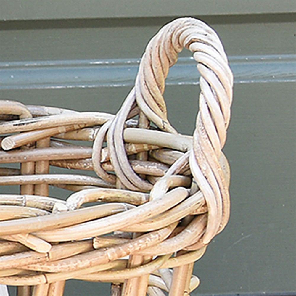 HomArt Newhaven Rattan Umbrella Baskets - Set of 2 - Rustique Grey-7