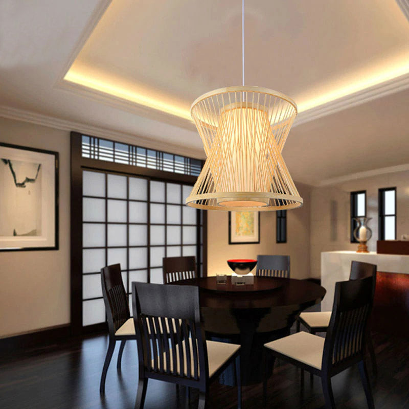 Bamboo Birdcage Wicker Rattan Pendant Light By Artisan Living | ModishStore | Pendant Lamps