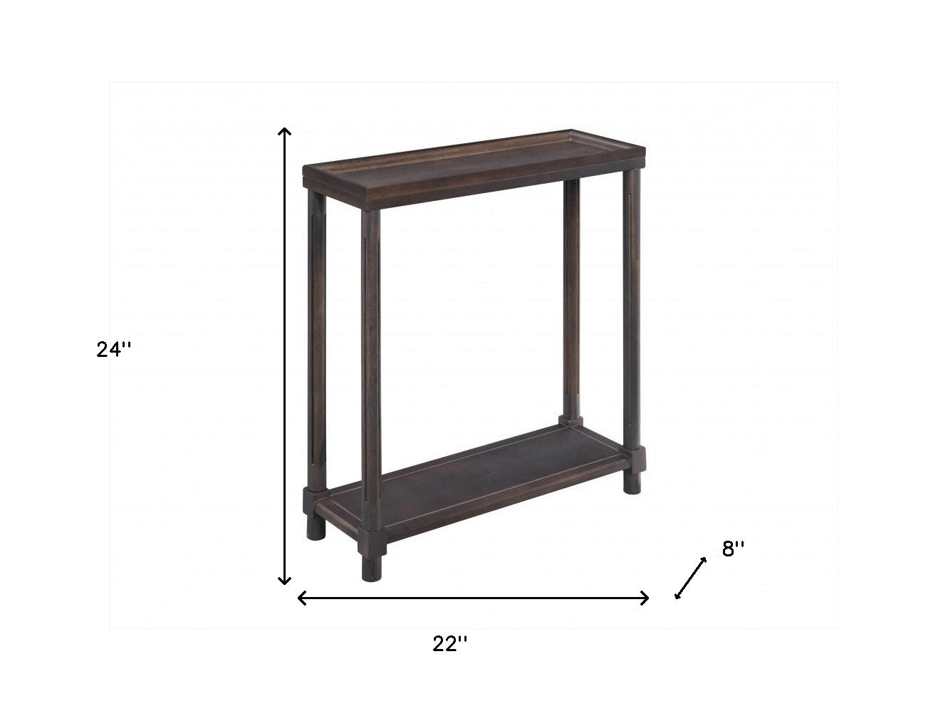 Set Of Two 22" Espresso Solid Wood End Tables With Shelf By Homeroots | End Tables | Modishstore - 9