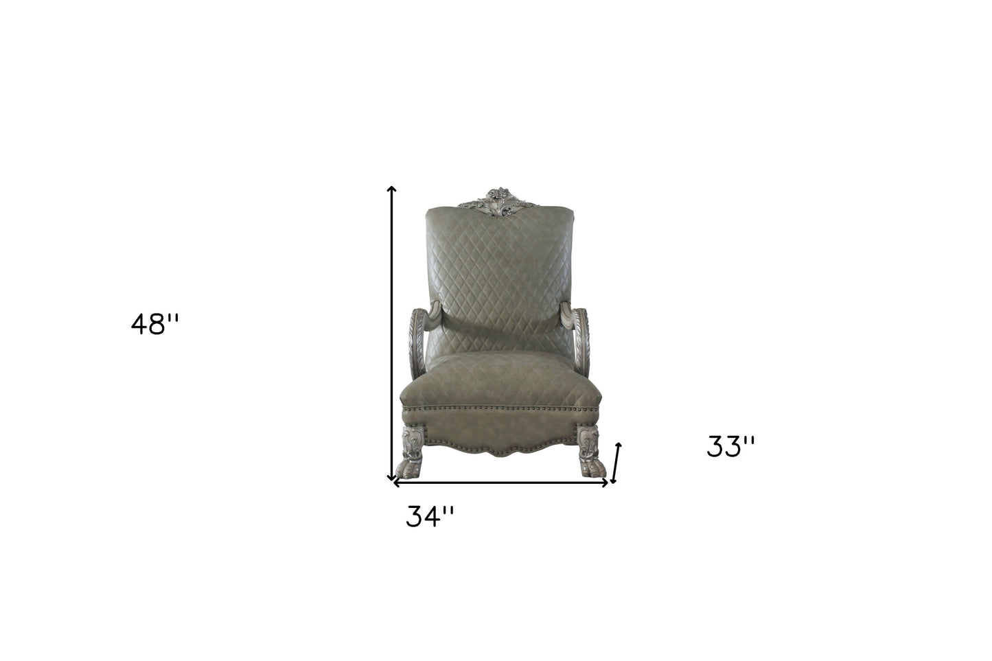 34" Bone Faux Leather Arm Chair By Homeroots | Armchairs | Modishstore - 7