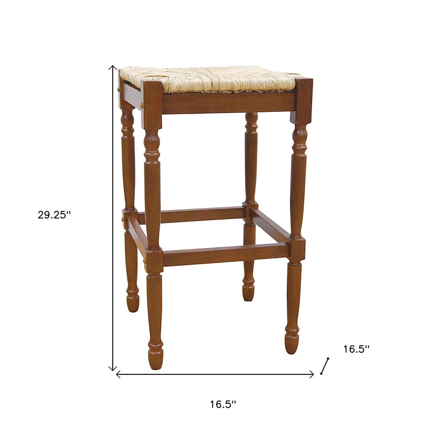 29" Natural And Brown Backless Bar Height Chair With Footrest By Homeroots | Bar Stools | Modishstore - 5