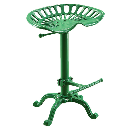 23" Green Backless Adjustable Height Bar Chair With Footrest By Homeroots