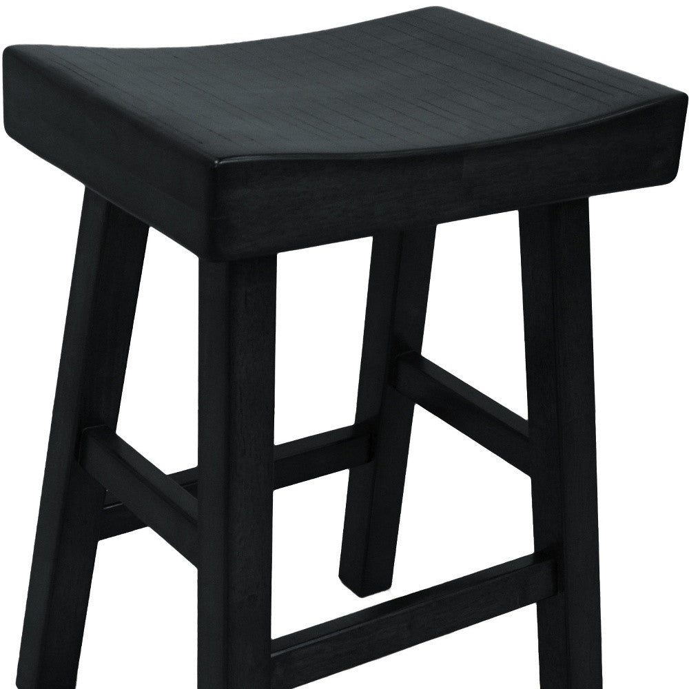 25" Black Backless Counter Height Bar Chair With Footrest By Homeroots