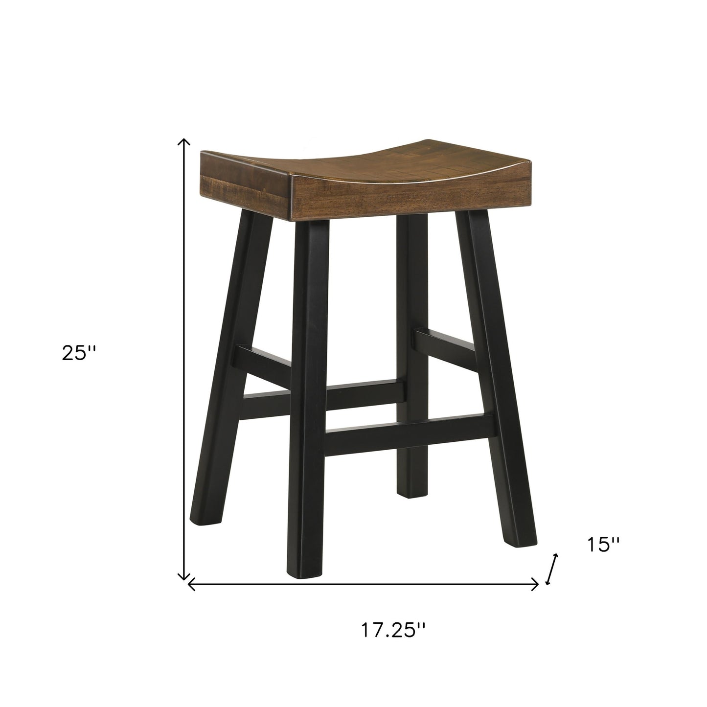 25" Brown And Black Backless Counter Height Bar Chair With Footrest By Homeroots | Bar Stools | Modishstore - 5