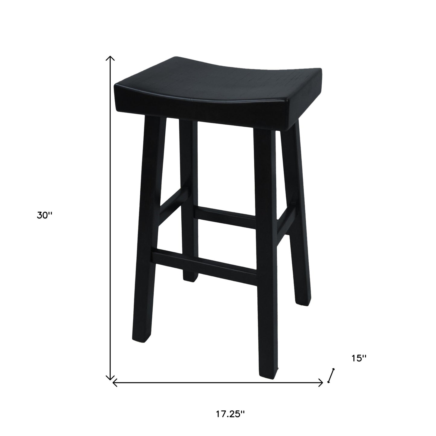 30" Black Backless Bar Height Chair With Footrest By Homeroots | Bar Stools | Modishstore - 5