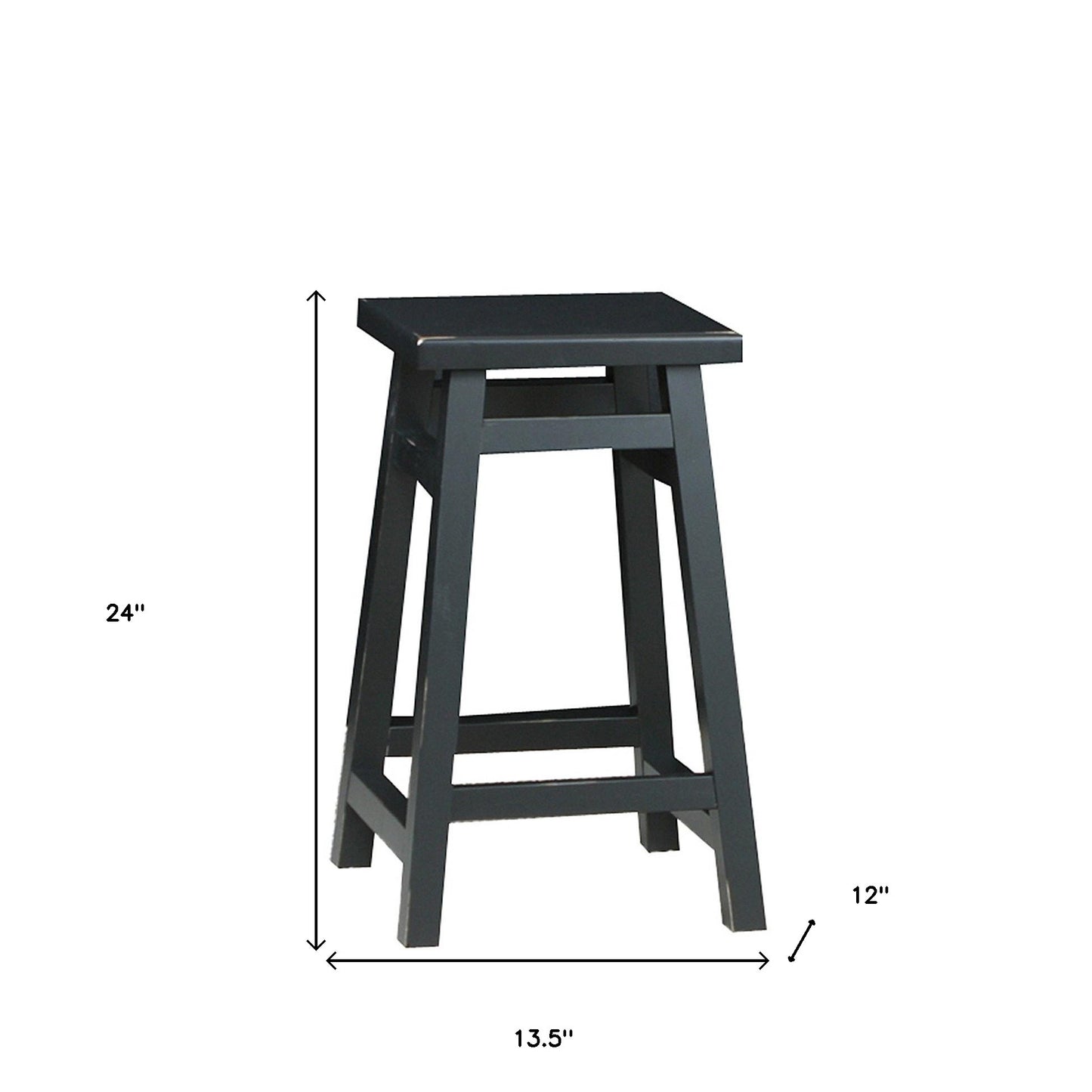 24" Black Backless Counter Height Bar Chair With Footrest By Homeroots | Bar Stools | Modishstore - 5