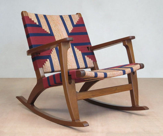 Masaya Handwoven Rocking Chair - Momotombo Pattern And Rosita Walnut | Armchairs | Modishstore
