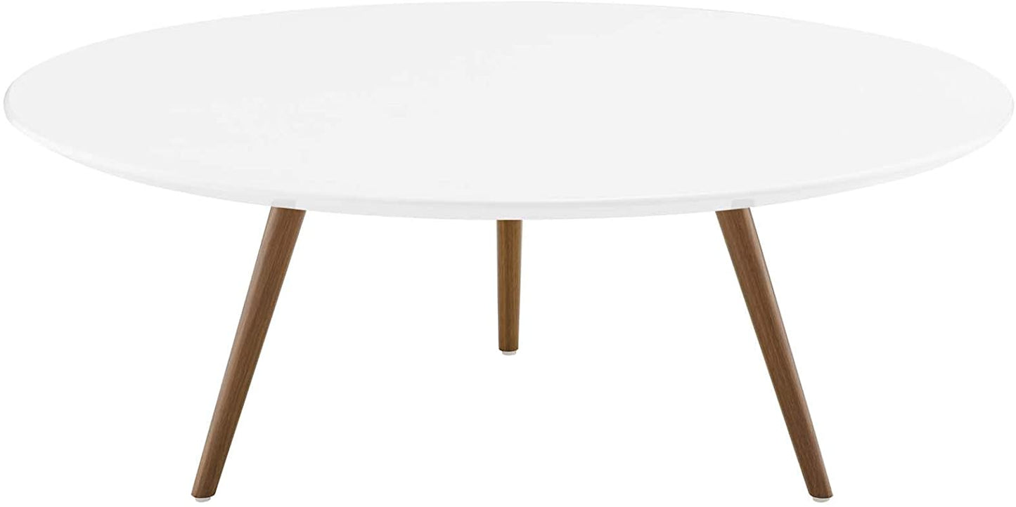 Modway Lippa 40" Round Wood Top Coffee Table with Tripod Base in Walnut White - EEI-3666 | Coffee Tables | Modishstore - 3