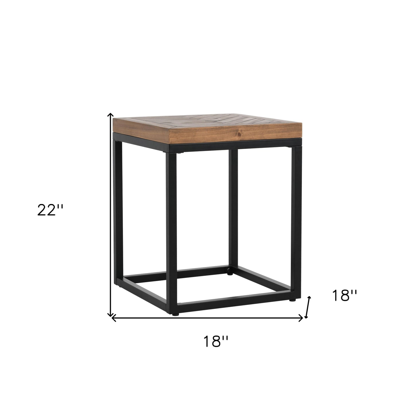 22" Black And Brown Solid Wood End Table By Homeroots | End Tables | Modishstore - 6