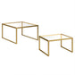 Set Of Two 30" Gold Glass Nested Coffee Tables By Homeroots