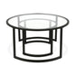 Set Of Two 36" Black Glass Round Nested Coffee Tables By Homeroots